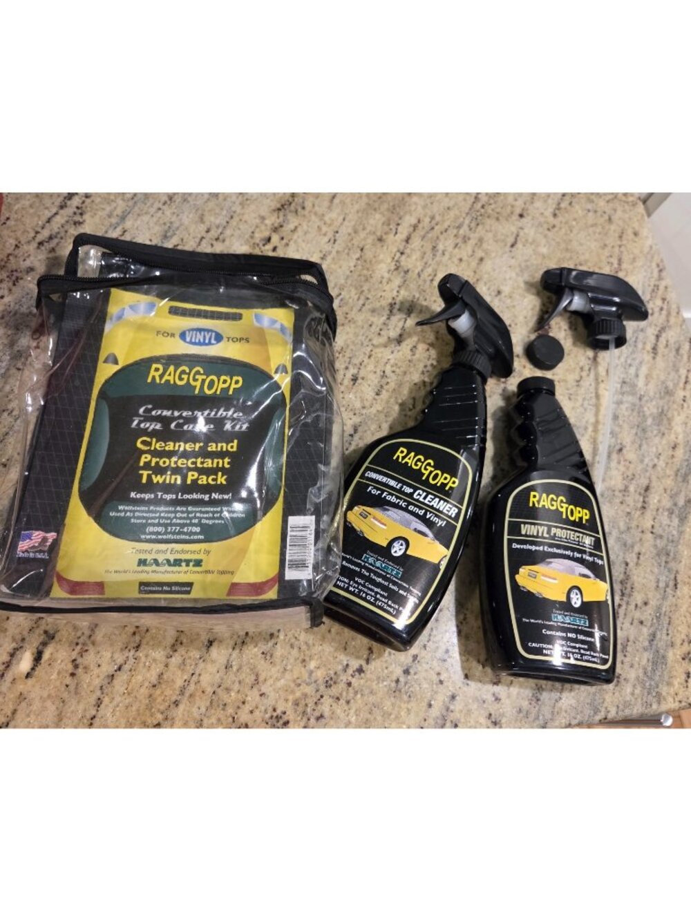 Raggtopp Vinyl Care Kit Cleaner & Protectant Kit 1164 Convertible Top Care Kit